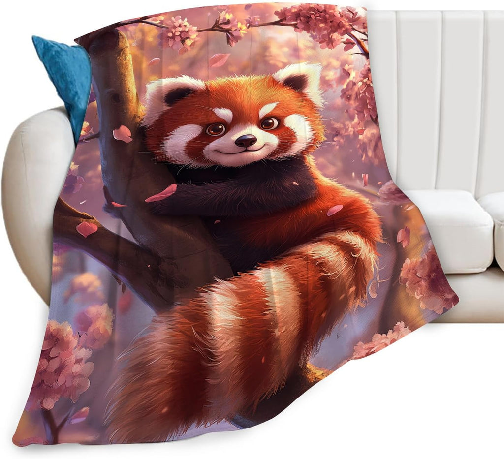 Red Panda Blanket Cute Red Panda Throw Blanket Gifts for Girls Boys Kids Women Men Adults Super Soft Cozy Plush Fluffy Fuzzy Fleece Blanket Home Decor 40''X50''