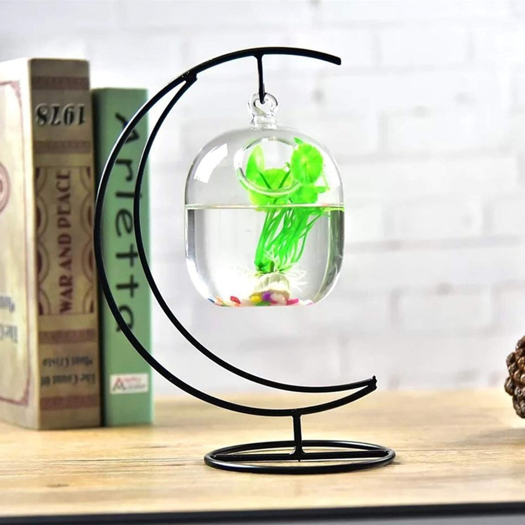 Suspended Transparent Hanging Glass Fish for Tank Bottle Aquarium Flower Plant Vase Flower Vase for Home Decora Home Decor