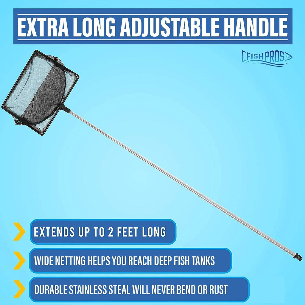 Long Handle Fine Net Fish Tank Net – Retractable 24 inches