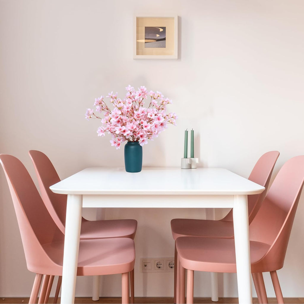 SITUMEIZI 6Pcs Artificial Cherry Blossom Branches Decor Fake Flowers 16" Silk Faux Flowers for Decoration Spring Peach Bouquet Home Wedding Bedroom Party Japanese Garden Table Centerpiece Decor(Pink)