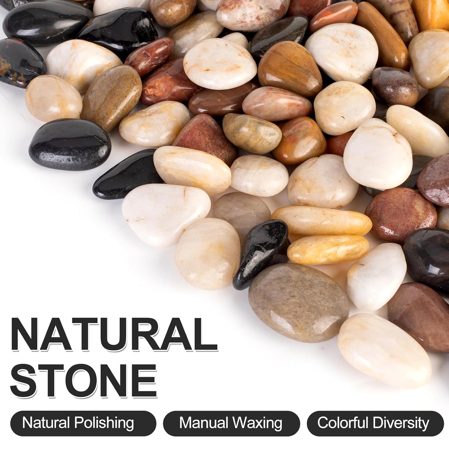 30 lbs River Stones and Pebbles can be Used for Gardening; Aquarium Rocks and Gravel are Suitable for Fish Tank decorationsand Sand Pebbles