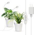 Clip-On Grow Lights for Indoor Plants, 2-in-1 LED Grow Lamp,4000K Sunlike Full Spectrum Plant Lights, 4-Level Dimmable with 3/6/12H Timer, Flexible Gooseneck,14W White Plant Grow Lights