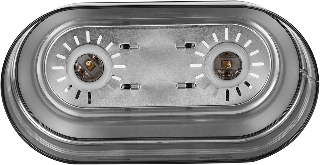 Aiicioo Dual Reptile Light Fixture - Bearded Dragon Light Fixture Double Reptile Heat Lamp Dome Max 160 Watt Terrarium UVB Reptile Light for Turtle Tank Vivarium Hermit Crab