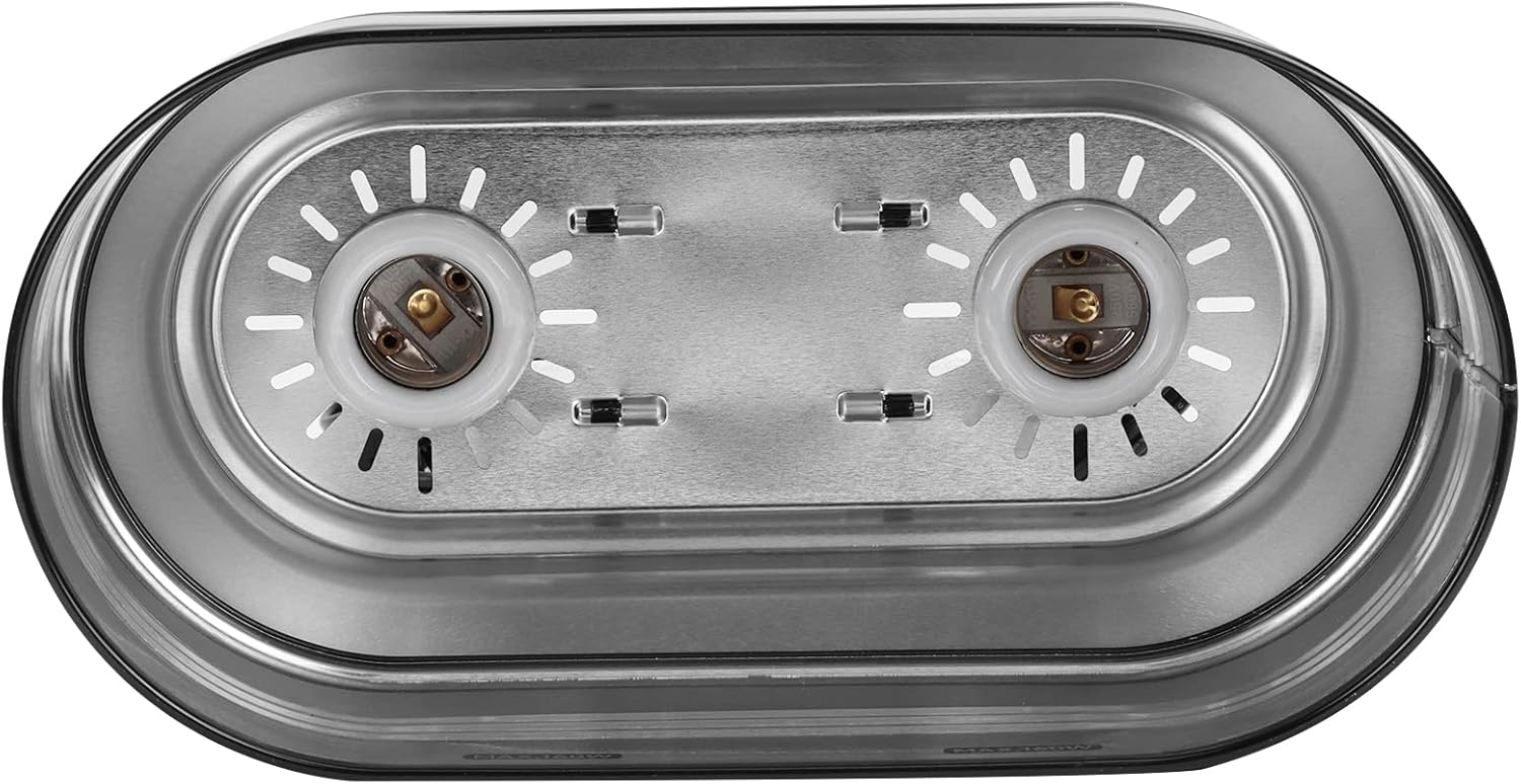 Aiicioo Dual Reptile Light Fixture - Bearded Dragon Light Fixture Double Reptile Heat Lamp Dome Max 160 Watt Terrarium UVB Reptile Light for Turtle Tank Vivarium Hermit Crab
