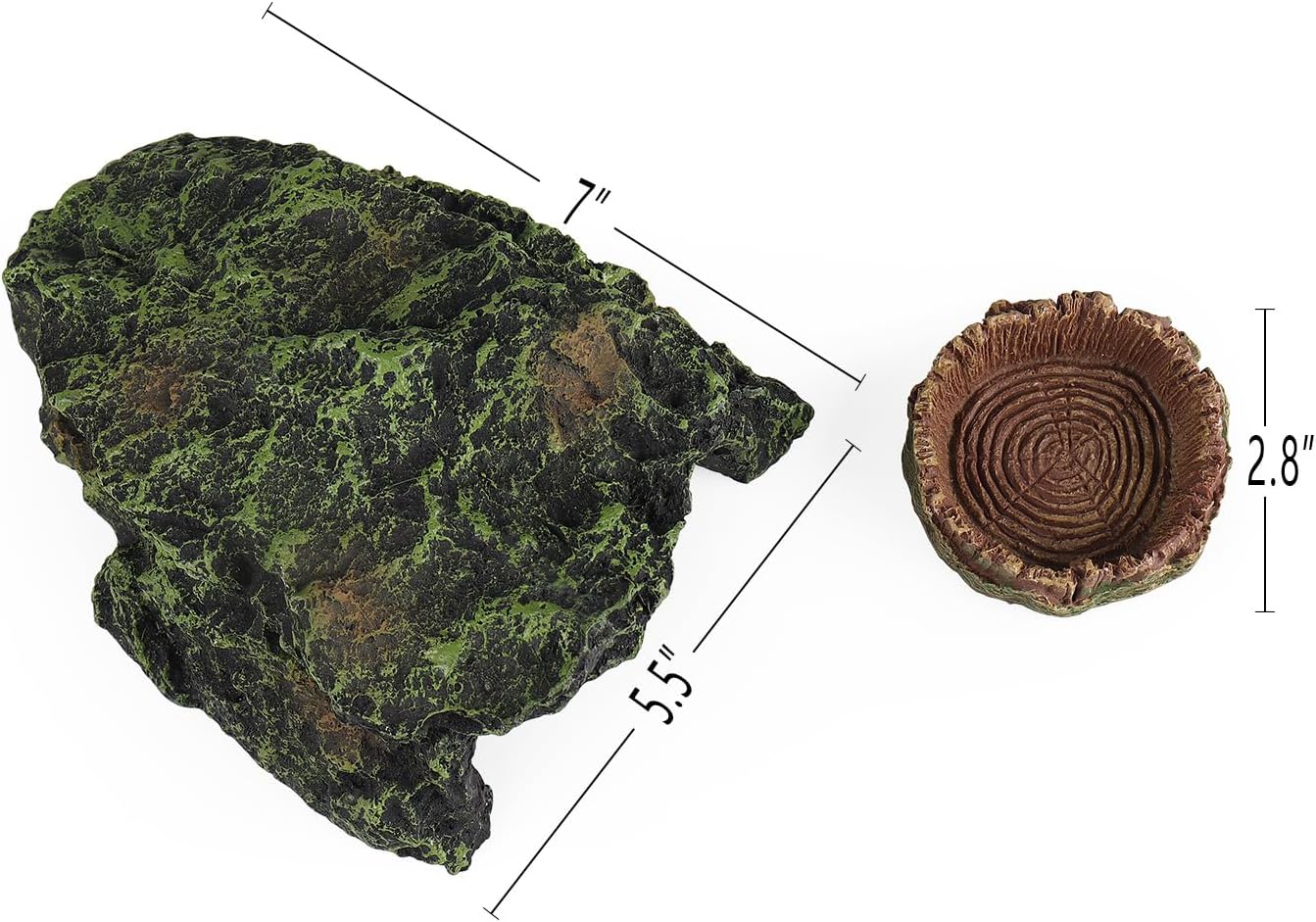 Reptile Resin Hideout Cave for Terrarium Decor, Aquarium Decorations Fish Tank Decor for Hiding