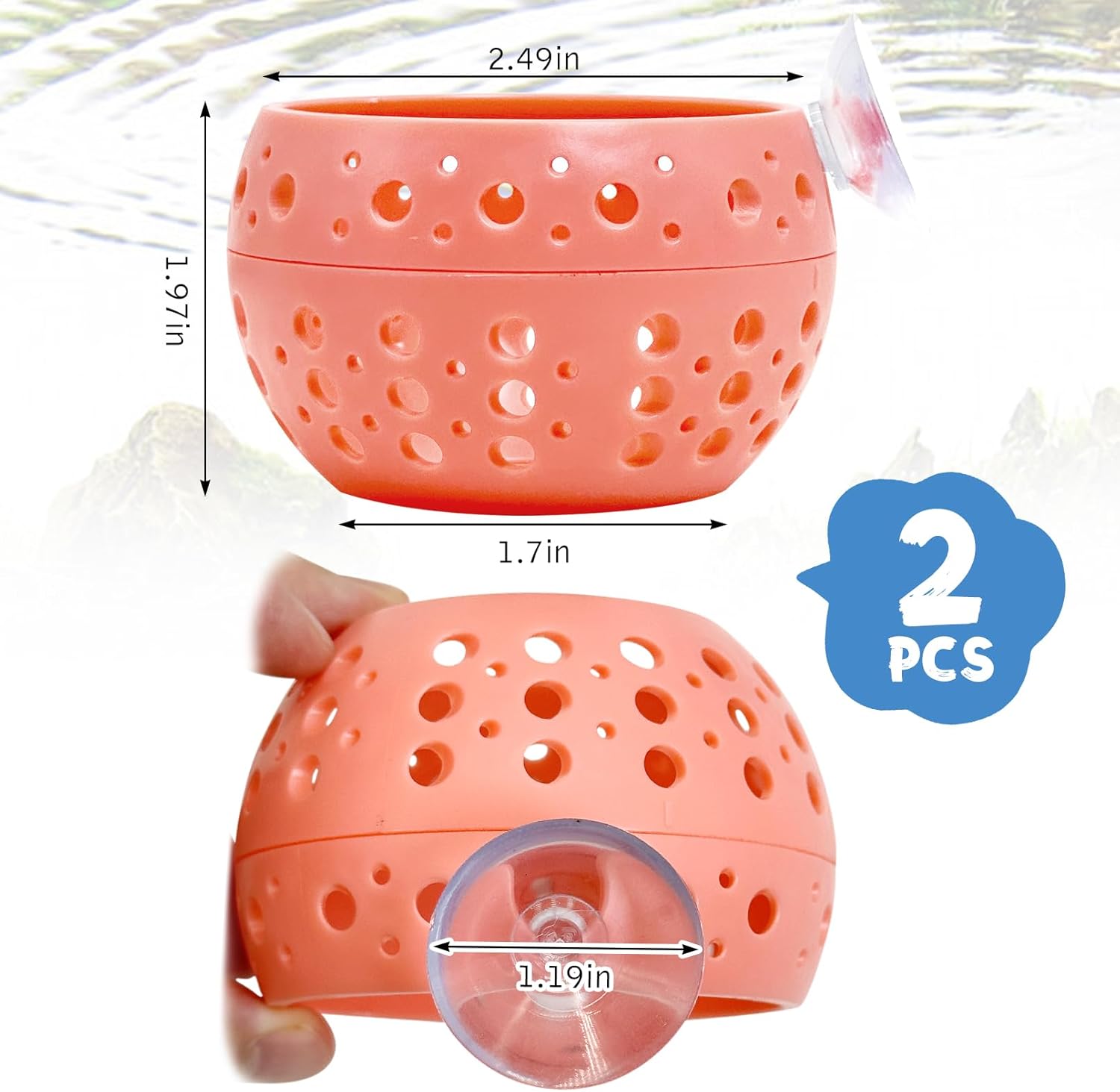 Fhiny Betta Tunnel, 2 PCS Aquarium Fish Hideout with Suction Cup Tank Tunnel Shrimp Cave Aquarium Ornament Fish Tank Accessories for Shrimp Betta Guppy Hiding Resting (Pink)