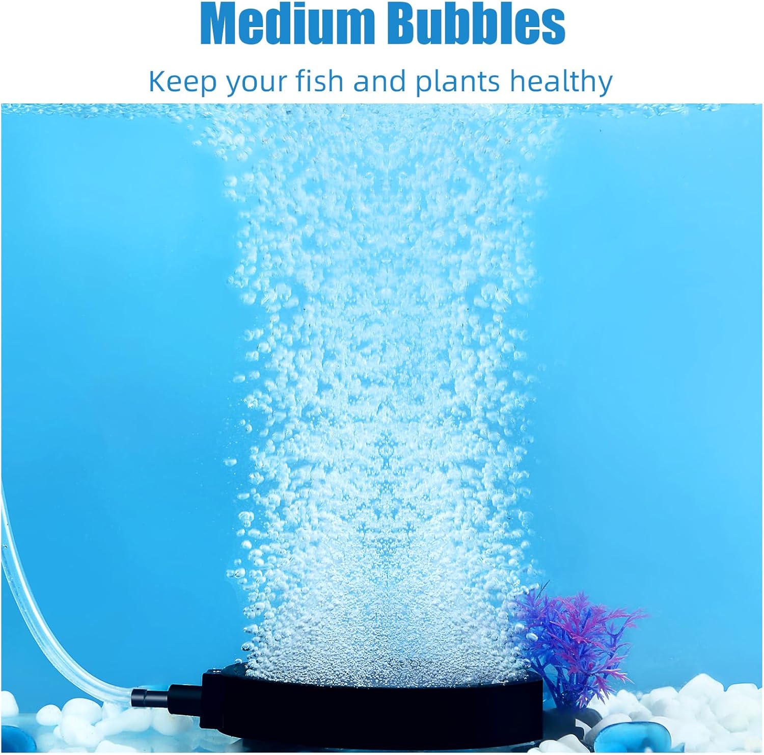 AQUANEAT Aquarium Air Stone Disc 4 inch, Aerator Bubble Diffuser, Air Pump Accessories Airstones for Aquariums, Fish Tanks,Hydroponics,and Ponds