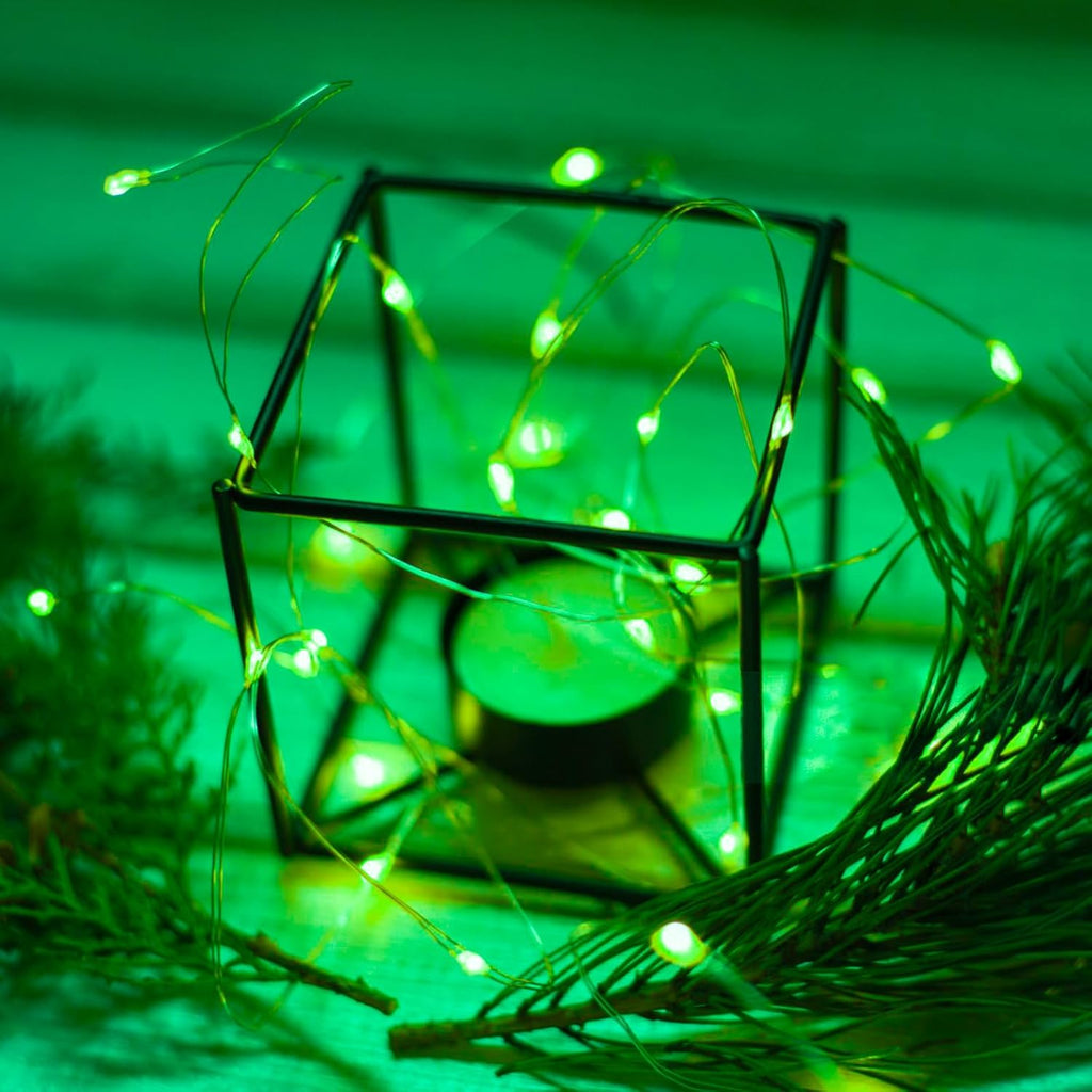 4 Pack Green Fairy Lights Battery Operated with Remote, Waterproof 20FT 60LED Cuttable Twinkle Lights with Timer Indoor Outdoor, String Light for Bedroom, Classroom, Wedding, DIY, Christmas Décor