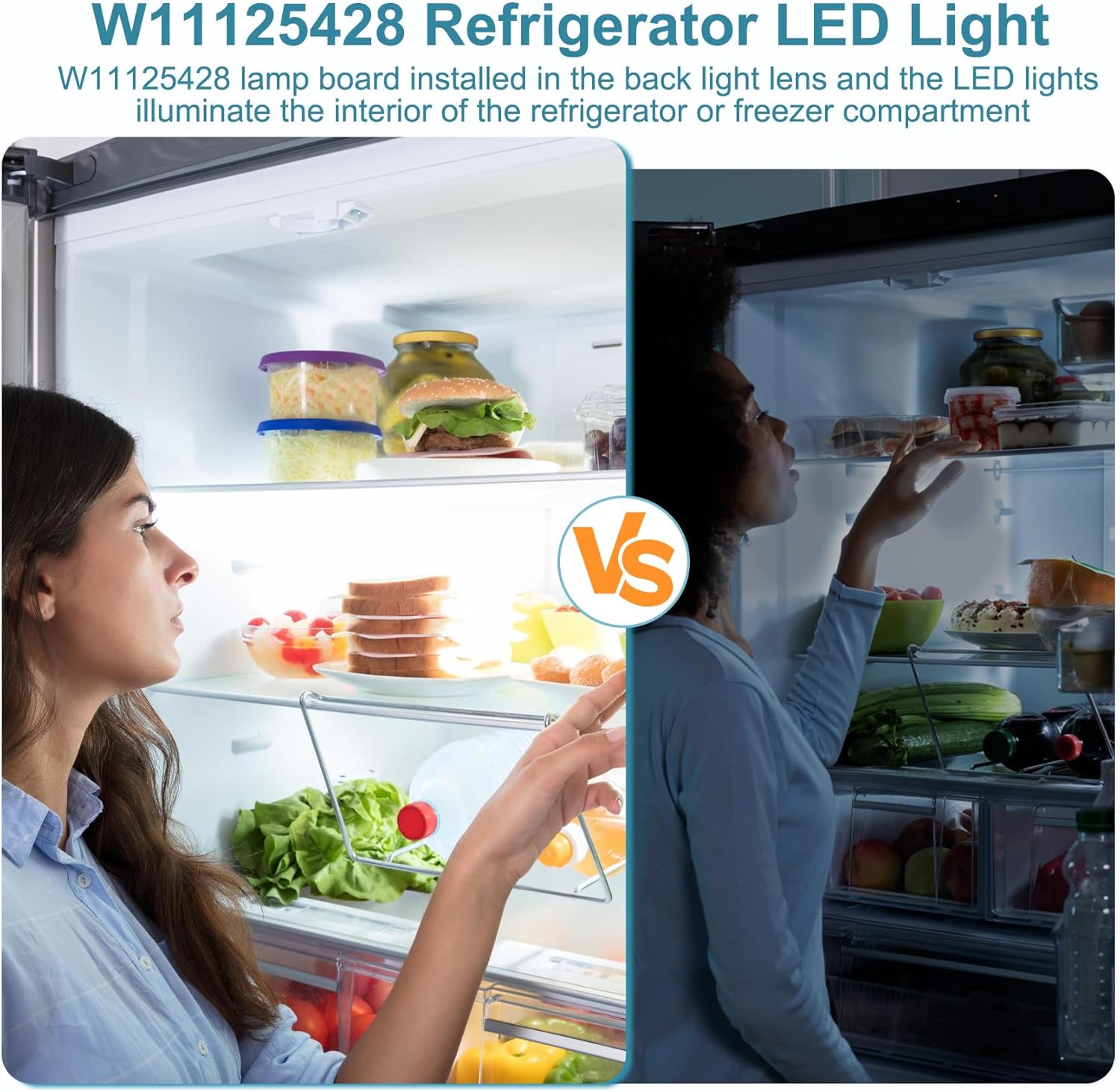 Vanesa|W11125428 LED Refrigerator Light Module Assembly Board - Fridge Bulb Replacement Compatible with Whirlpool, KitchenAid, Maytag, Jenn-Air ReplacesW10223894, W10289592, W10318258, W10587287
