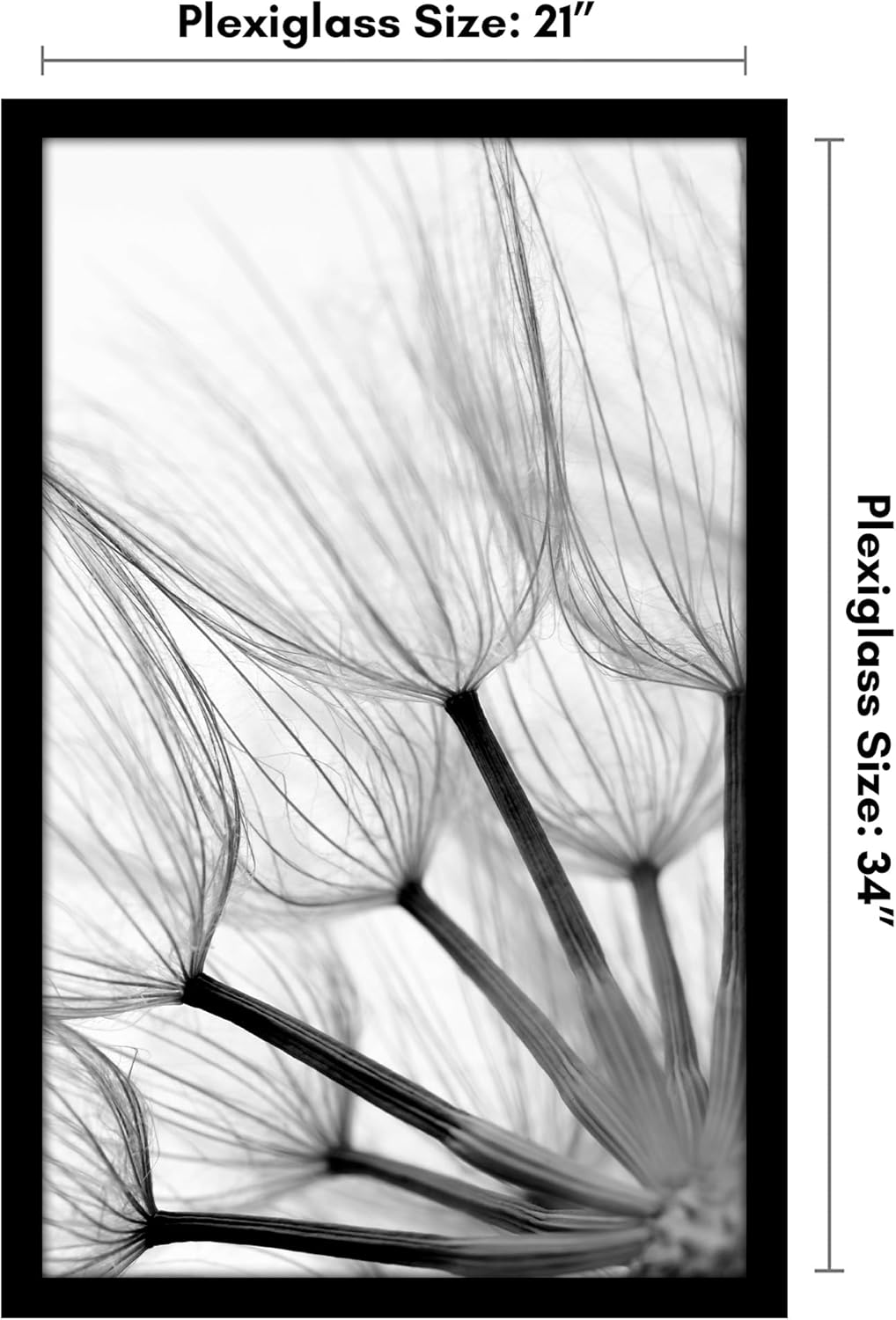 Americanflat 21x34 Picture Frame with Polished Plexiglass - Black Picture Frame - Wide Photo Frames Made of Engineered Wood for Vertical or Horizontal Wall Display - Epic Collection - Black