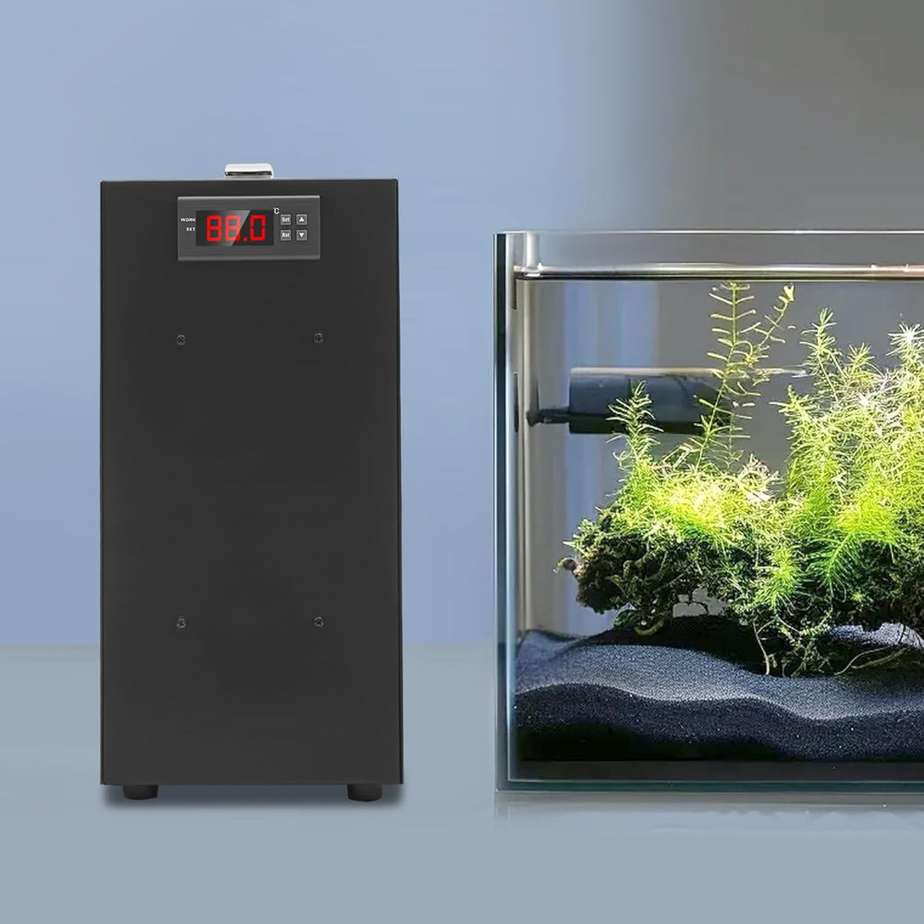 40L/10.57Gal Aquarium Chiller, 150W Aquarium Water Chiller with LCD Display, Fish Tank Water Chiller w/Quiet Design Refrigeration Compressor ＆ Water Tube for Coral Jellyfish (40L/10.57Gal)