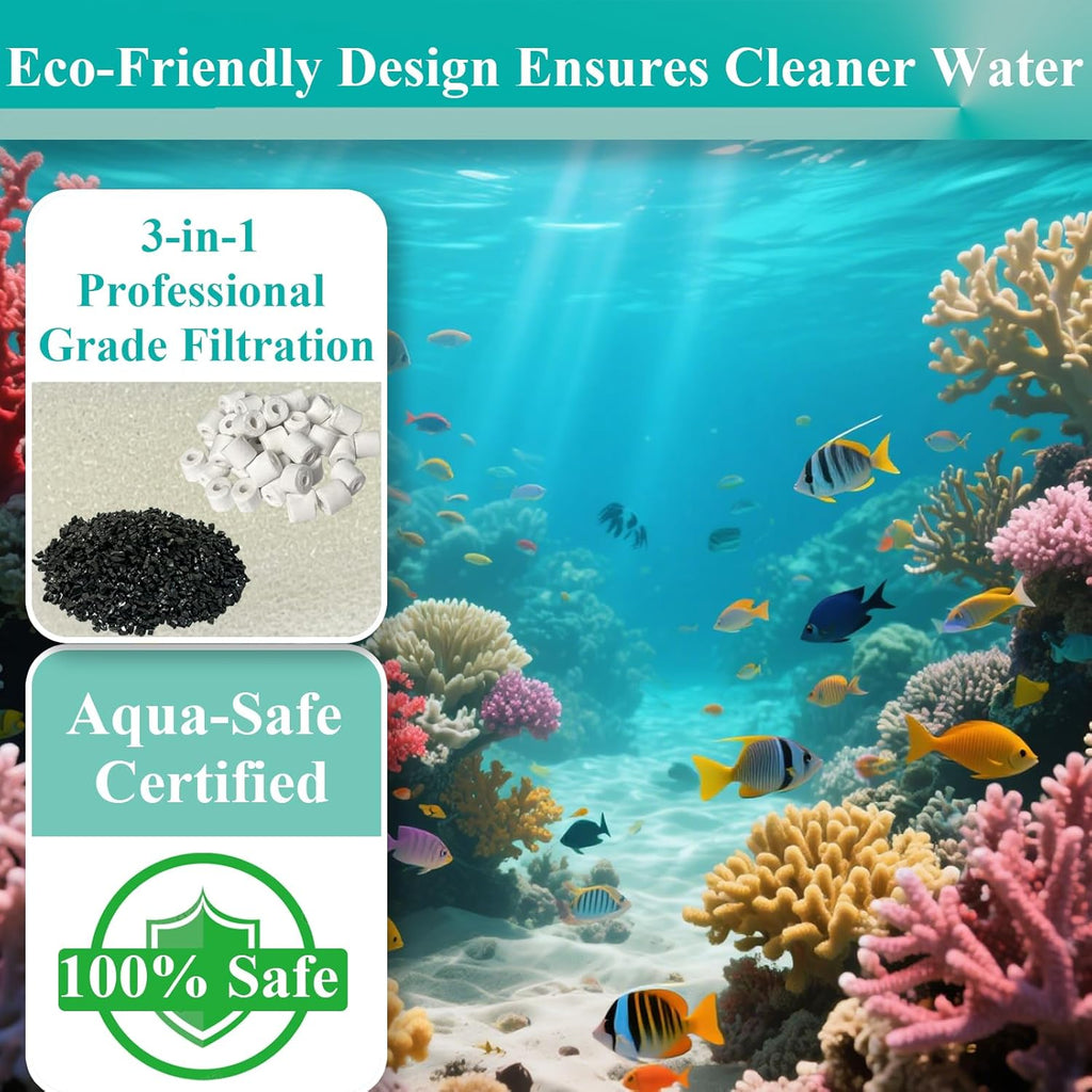 4 Set Three-Stage Filters Replacement Media Kit for AquaClear 50 Power Filter, Fish Tank Filter for 20-to-50 Gallon Aquariums