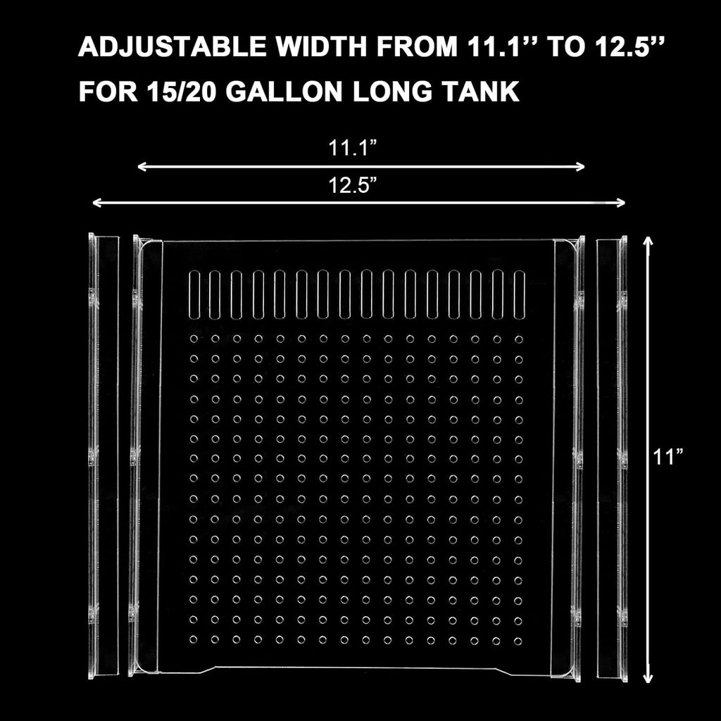 Fish Tank Divider for 15 Gallon / 20 Gallon Long Tank, Acrylic Aquarium Divider Adjustable Clear Fish Tank Separator with Suction Cups