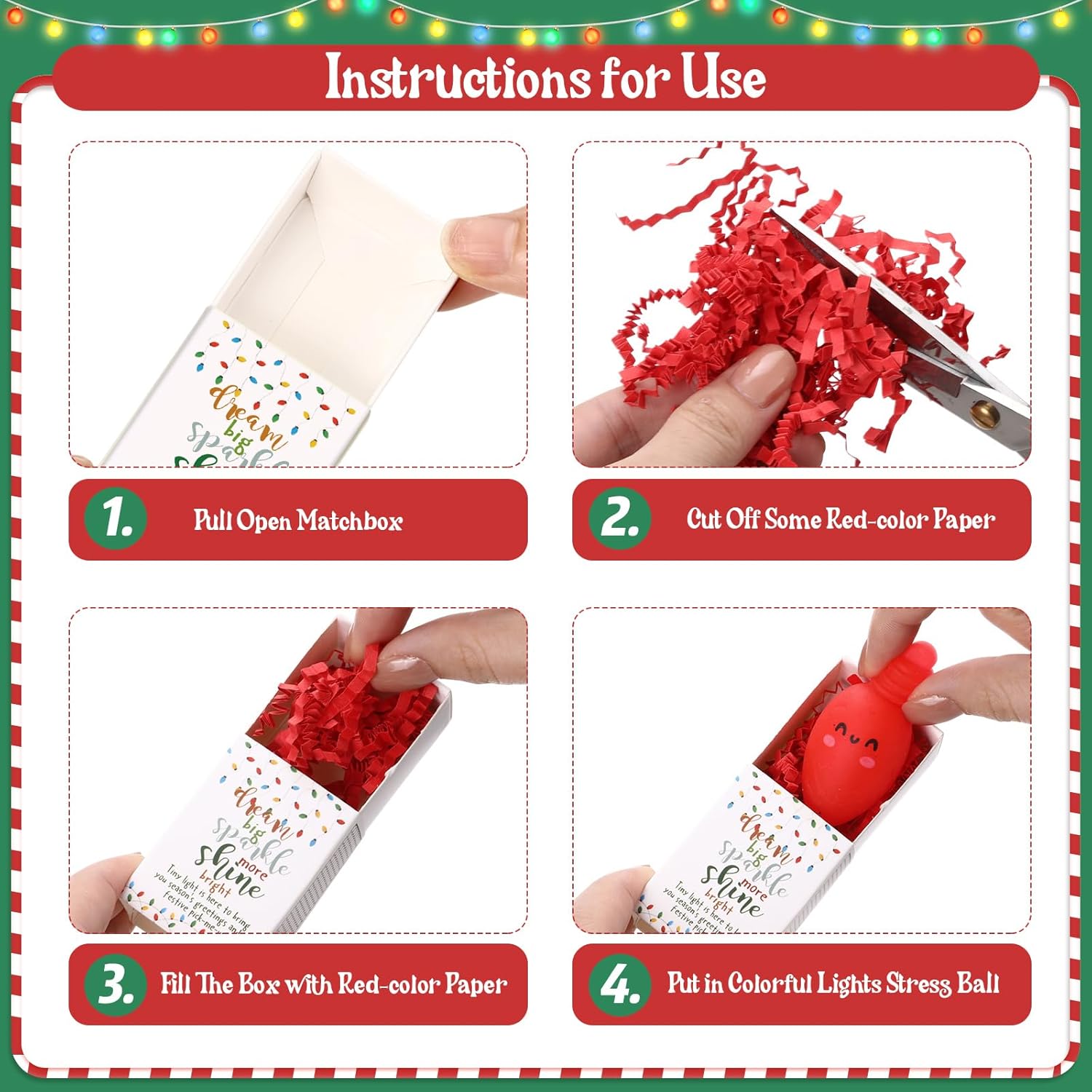 Wettarn 60 Sets Christmas Positive Gifts Light Bulb Stress Balls with Support Gift Boxes Bulk Merry Christmas Party Favors for Employee Coworker Friends Office Relief Toys Stocking Stuffers