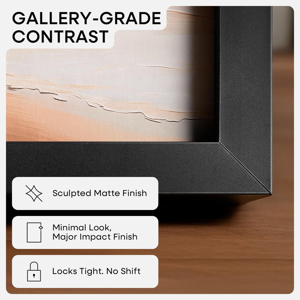 Homeforia 20 x 28 Picture Frame Black, High End Metal 20x28 Poster Frames with Mat 14x22 for Photo, 20 x 28 Black Frame Matted to 14 x 22 Print, 28x20 Hanging Frame, Tempered Glass, Wall Kit, Set of 3