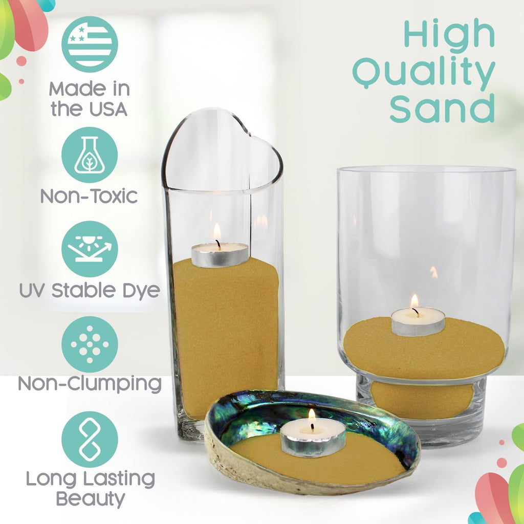 Sandsational Sparkle Hazelnut and White Unity Sand 2 Pack, 1 LB (16 oz) of Each Color, Colored Sand for Weddings, Vase Filler, Home Décor, Crafts, Terrariums, and More