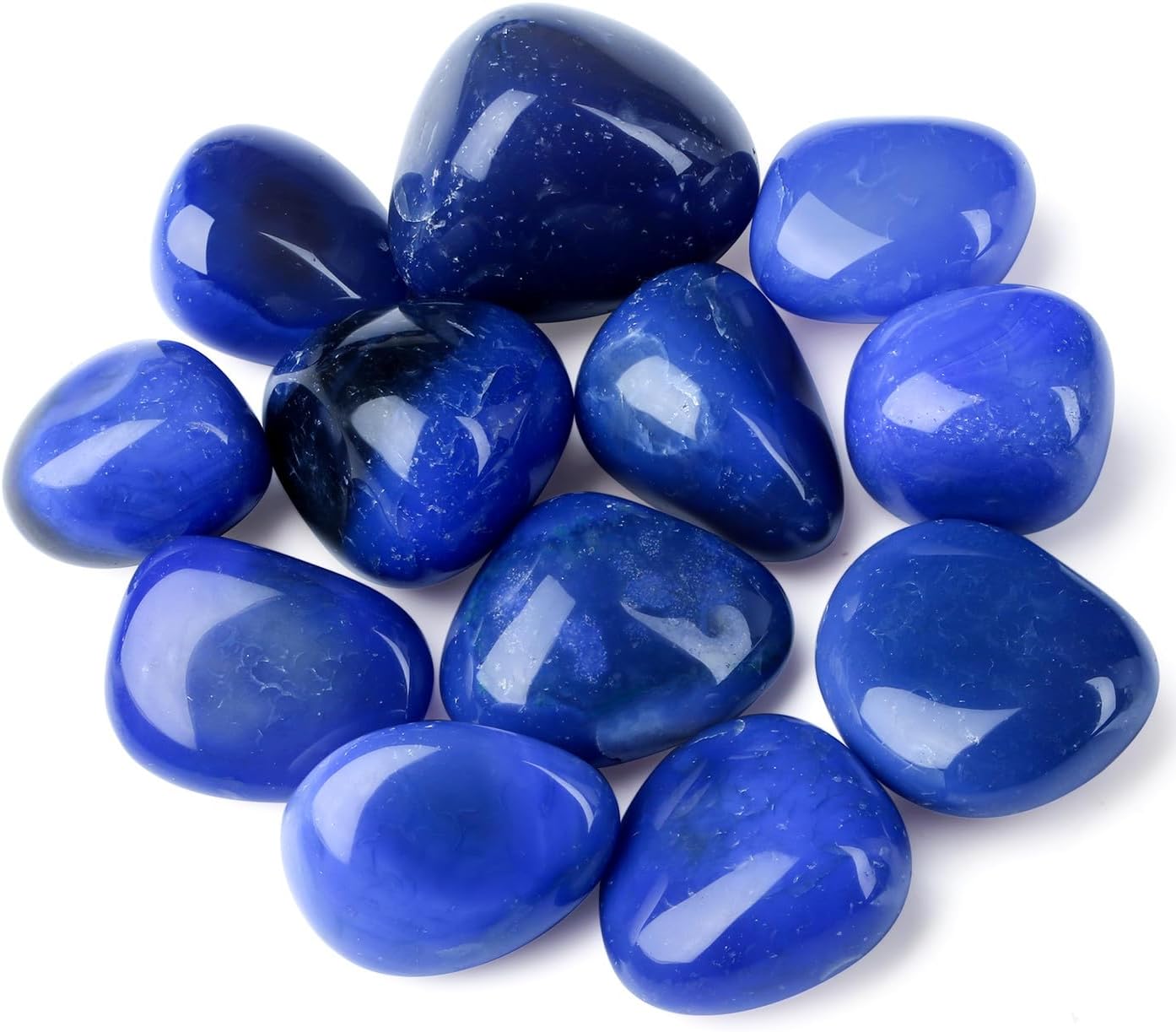 DUQGUHO Blue Carnelian Healing Crystals Stones Set Natural Crystals Bulk Irregular Tumbled Polished Crystal Stones 0.45 lbs