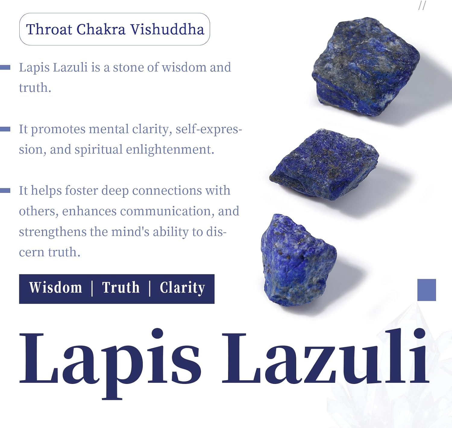SUNYIK Lapis Lazuli Tumbled Chips Stone Crushed Pieces Irregular Shaped Stones 1pound(about 460 gram)