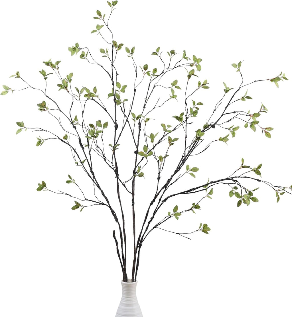 DuHouse 47" 5Pcs Artificial Ficus Branches Fake Greenery Stems Faux Ficus Twig Plants for Home Office Table Vase Filler Decoration
