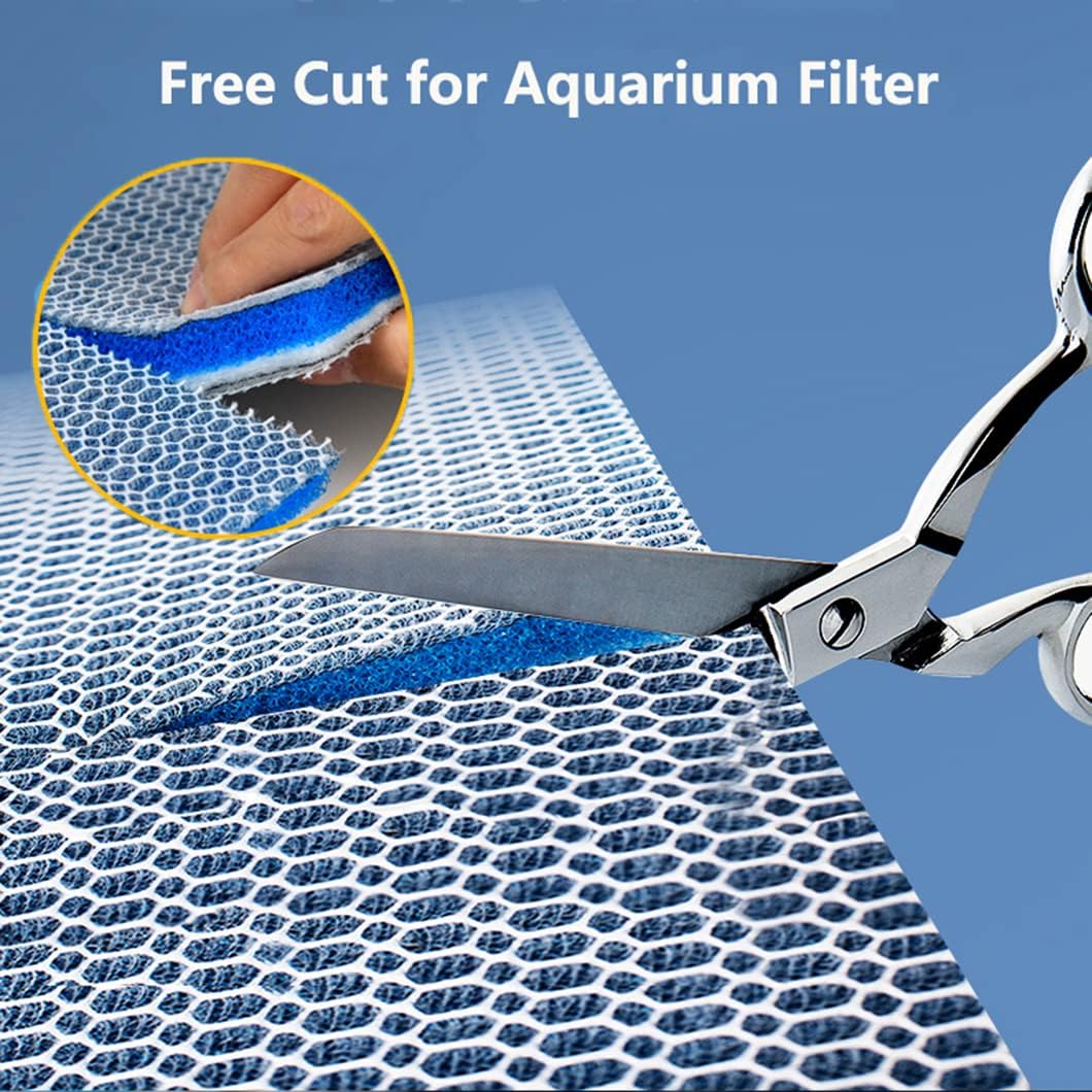 Aquarium Filter Media, Newly Premium 8-Layer Filter Pads for Aquarium, Fish Tank Sponge Pad Foam Filter Accessories for Pond (47" x 12",1 Pack)