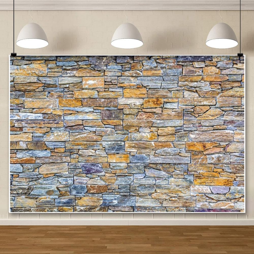 ChloropLastid 20x10ft Brick Wall Backdrop Retro Art Blue Brick Wall Background Rural Style Wall Texture Countryside Photography for Newborn Birthday Baby Shower Party Decorations