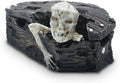 Skull Aquarium Fish Reptile Tank Decoration Resin Cave House Skeleton Small Pet Decorative Landscape Terrarium Ornament Halloween Décor for Snake Lizard Spider Tanks