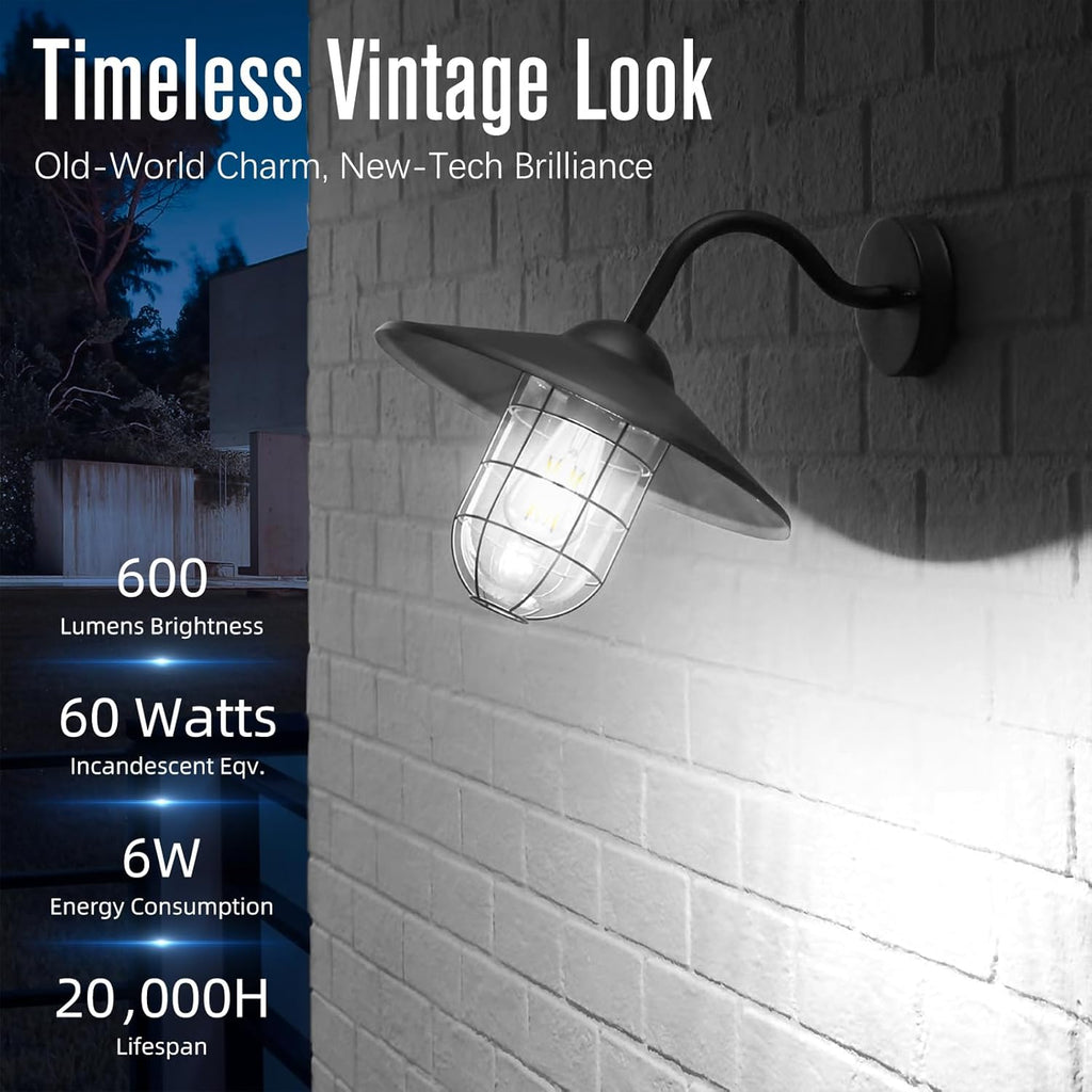 Edison Bulbs 60 watt Equivalent LED, E26 Bulb Dimmable, Cool White 4000K, ST58 Vintage Light Bulbs, 90+ CRI, 6W 600LM, E26 Medium Base, Clear Glass, 18 Pack