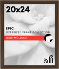Americanflat 20x24 Picture Frame with Polished Plexiglass - Wide Picture Frames Made of Engineered Wood for Vertical or Horizontal Wall Display - Epic Collection - Walnut