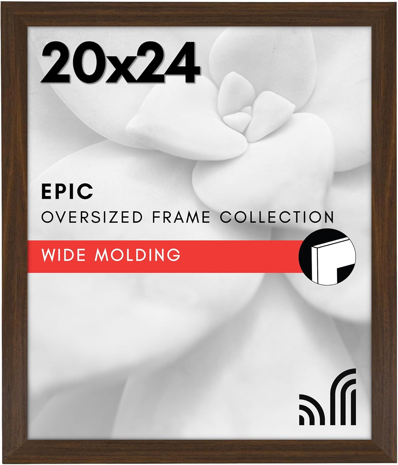 Americanflat 20x24 Picture Frame with Polished Plexiglass - Wide Picture Frames Made of Engineered Wood for Vertical or Horizontal Wall Display - Epic Collection - Walnut