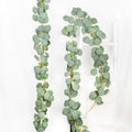 DearHouse 2pc Artificial Eucalyptus Garland Faux Silk Eucalyptus Leaves Vines Handmade Garland Greenery Wedding Backdrop Arch Table Decor, 6.1ft/pc