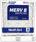 Filter King 16x21.5x1 Air Filter | 4-PACK | Carbon MERV 8 HVAC Pleated A/C Furnace Filters | MADE IN USA | Actual Size: 16 x 21.5 x .75"