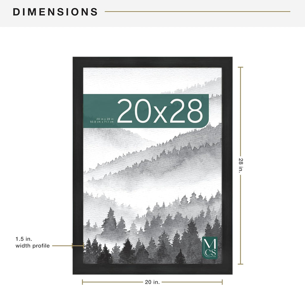MCS Museum Poster Frame 20x28 Onyx, Vertical & Horizontal Wall Hanging Large Picture Frame for Photos, Posters & Art Prints (1-Pack)
