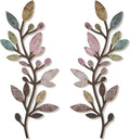 Zzbakress 2 Pcs Colorful Tree Leaf Wall Art Decor Vine Home Wall Decor Olive Branch Leaf Wall Ornament Large Wall Decor for Bedroom, Living Room, Wall Sculptures Indoor Outdoor (Multicolor)