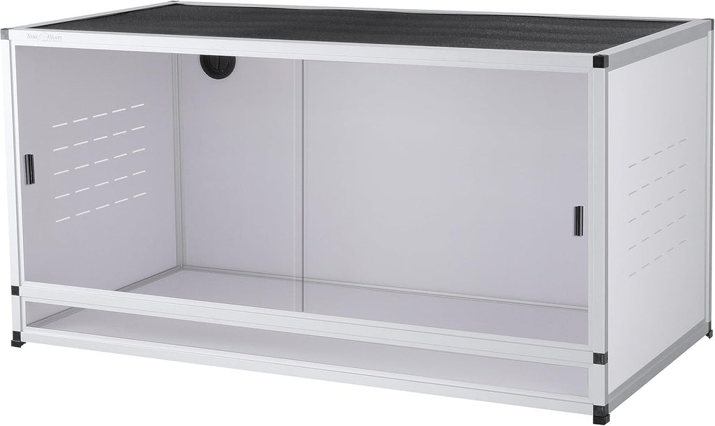 PVC Reptile Enclosure 76 Gallon ToxiRium Large Reptile Terrarium 44''x20''x20 Tank for Bearded Dragon Gecko Lizard Snake,Wide Breeding Lounge Vivarium Area with Sliding Doors Lock