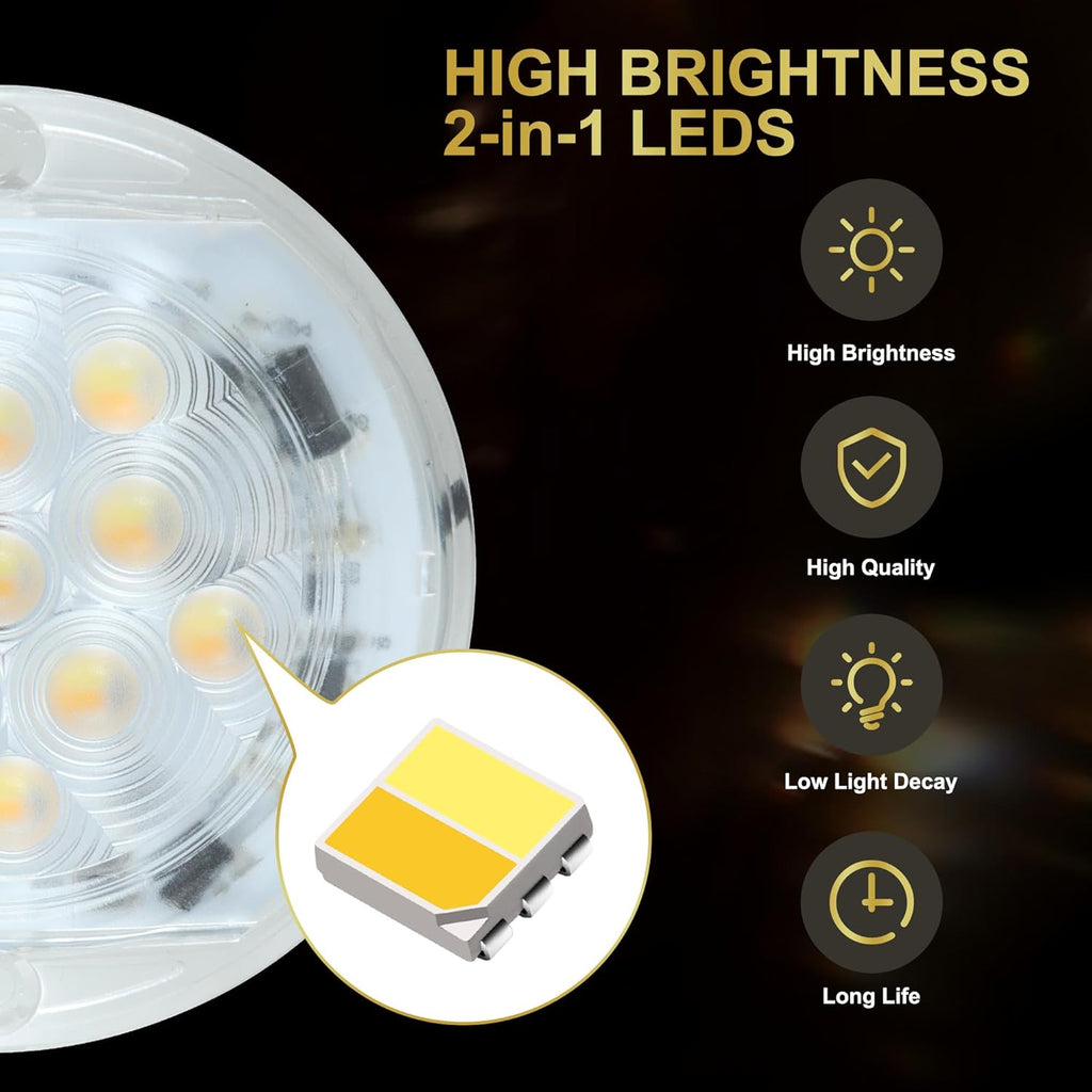 Goldlife B3 LED Marine Courtesy Light Boat Interior Light, 2.8" 11LED DC10-30V IP67 316 Stainless Boat Cabin Ceilling Lights, Multicolor Surface Mount RV Transom Deck Yacht Lighting