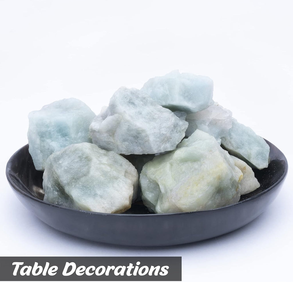 Crocon 1/4 LB Aquamarine Rough Bulk Natural Stone Raw Gemstone Tumbling Cabbing PolishingMining Chakra Balancing Reiki Healing Good Luck Home Office Decor