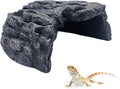 Rock Cave Habitat Hidden for Reptile and Amphibians.Terrarium & Aquarium Decor, Reptile hideout Hide Cave, Perfect for Bearded Dragons,Lizards,Snakes,Turtles,Geckos,Tortoises,Small Animals -Large Size
