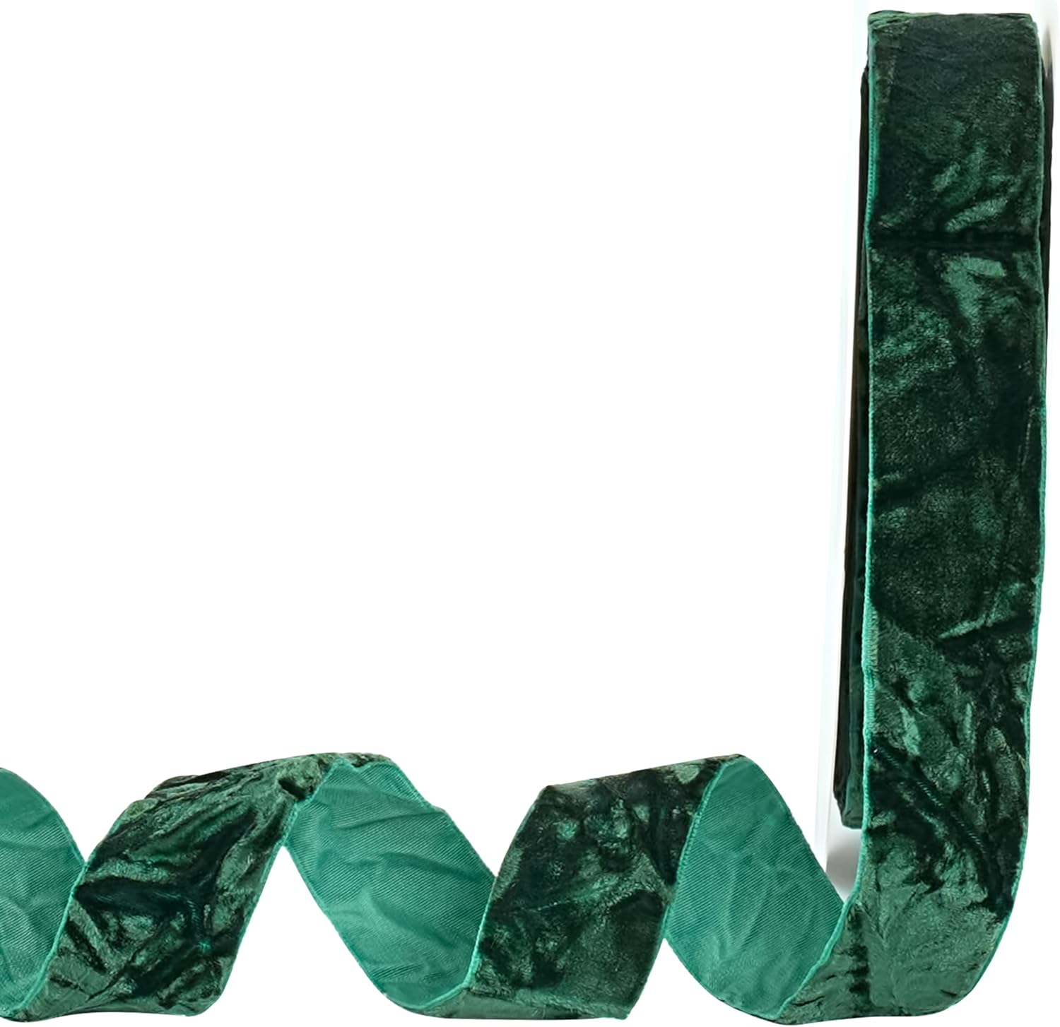 MAYREEL 1 Inch Green Crushed Velvet Ribbon Olive Green Vintage for Flower Bouquets Wedding Invitations Crafts Gift Wrapping Party Favor Boxes 10 Yards