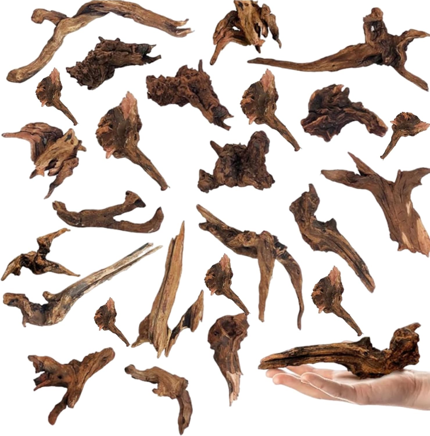 Tfwadmx Natural Small Coral Driftwood for Aquarium Decor 26 Pcs 4-5" Fish Tank Decorations Reptile Decor Assorted Driftwood Branch Reptile Tank Wood Decor