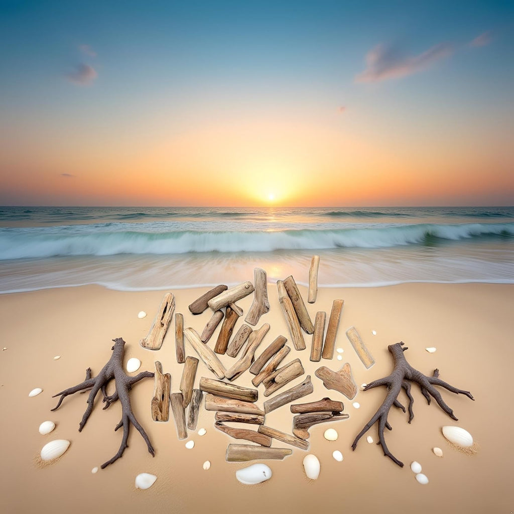 20 Pcs Wood Natural Driftwood Pieces Branch Slices Beach Decor for for DIY Craft Sticks Craft Supplies Craft Sticks Woodcrafts
