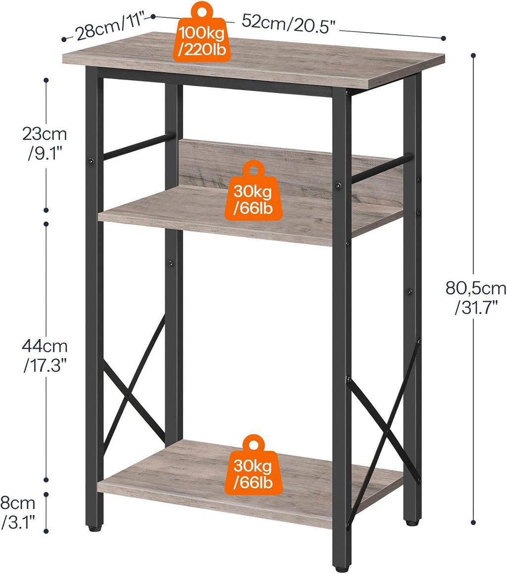 HOOBRO 10 Gallon Aquarium Stand, 3-Tier Fish Tank Stand with Storage, Reptile Turtle Tank Stand with Metal Frame, 20.5" L x 11" W , Greige BG52FT01