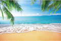DASHAN 10x6.5ft Polyester Tropical Beach Backdrop Ocean Hawaiian Luau Party Summer Sea Beach Birthday Sandy Beach Palm Tree Photography Background Wedding Bridal Shower Nautical YouTube Photo Props