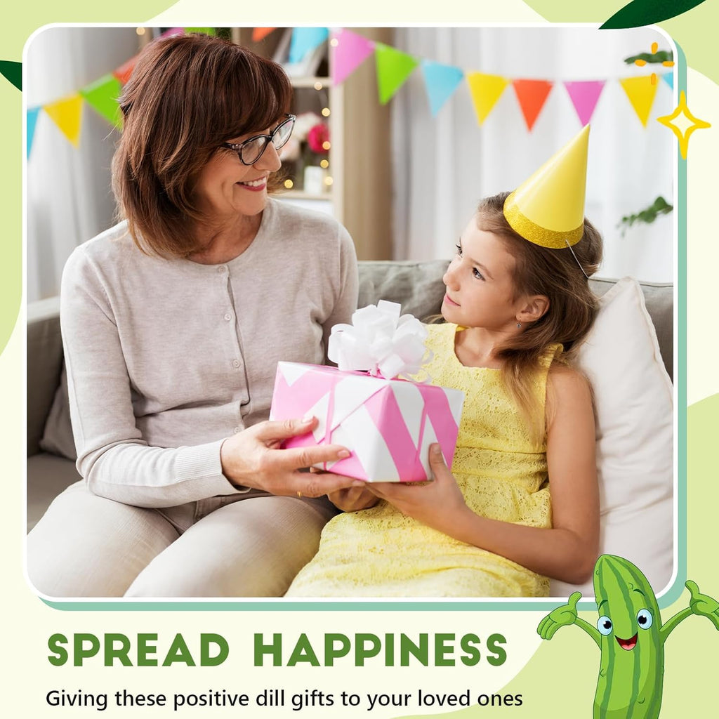 Gejoy 75 Pcs Inspirational Pickle Gifts Set Include 25 Mini Rubber Pickle Toys 25 Motivational Card 25 Package Bags Positive Emotional Support Gifts for Employee Coworker Staff Teacher Team Friends