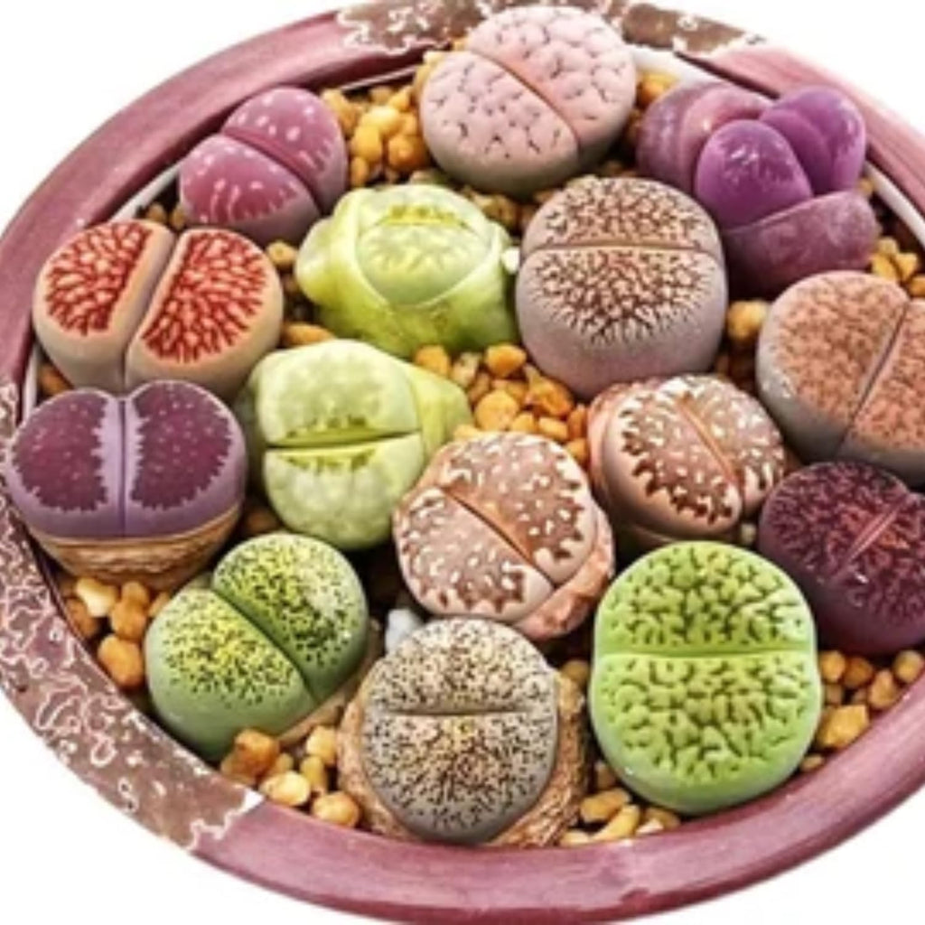 20 Pack Assorted Lithop Live Plants, Rare Living Stone Succulents Plants Live for Indoor Gardens, Lithops Seedlings