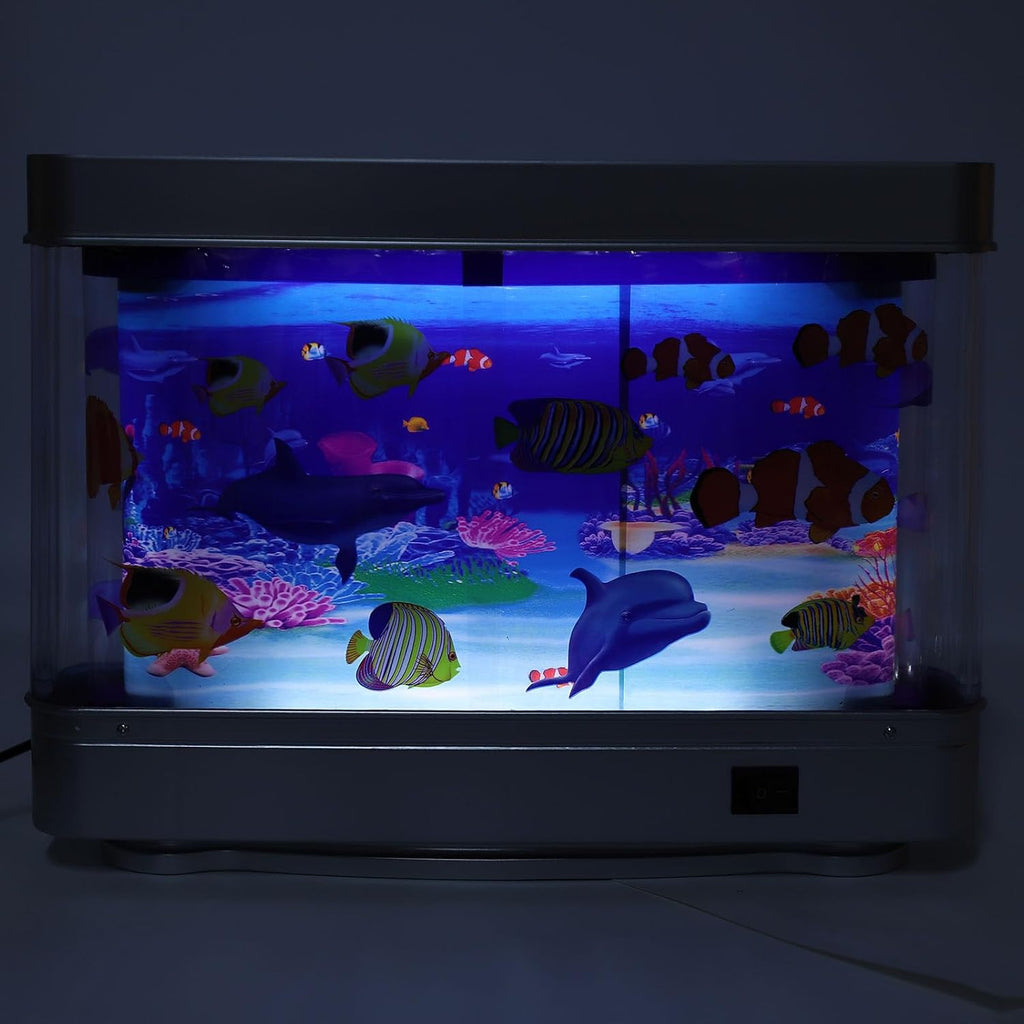 Fake Fish Tank Lamp, 5V USB Realistic Moving Fish HD Screen LED Fishs Aquarium with Sturdy Material Switch Operation Baby Aquarium Toy for Kids Bedrooms Office Relaxation