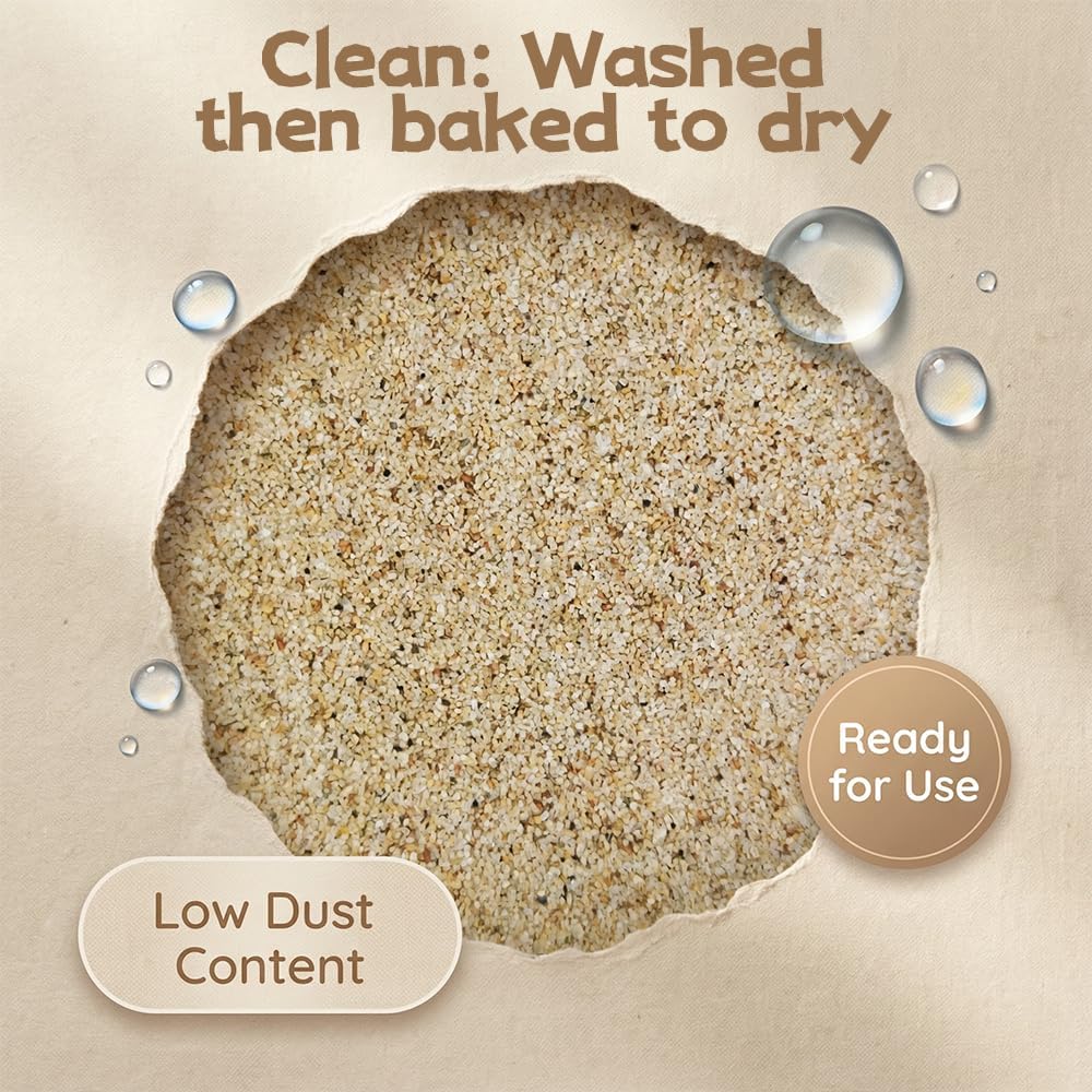 HappyFiller 2 LB Natural Silica Sand Real Sand Vase Filler,Arts Crafts,Beach Theme,Wedding Ceremony,Home Decoration,Fire Pits,Succulents Plants,Aquarium Tank,Animal Bedding,Zen Garden