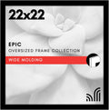 Americanflat 22x22 Picture Frame with Polished Plexiglass - Epic Collection - Square Picture Frame with Engineered Wood - Wide Photo Frames for Wall display - Black