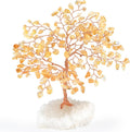Natural Citrine Gemstone Crystal Tree of Life,Clear Quartz Cluster Base,Bonsai Money Tree Feng Shui Home Decor,Healing Crystals Positive Energy for Luck and Wealth 5.5"-6.3"