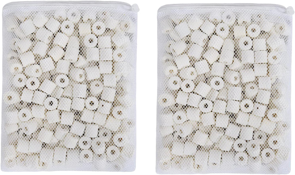 ALEGI Aquarium Premier Bulk Bio Ceramic Rings Filter Media for Fresh Water, Sea Water Fish Tank Canister Filter,Koi Fish Pond Reef Filter (2 lbs)