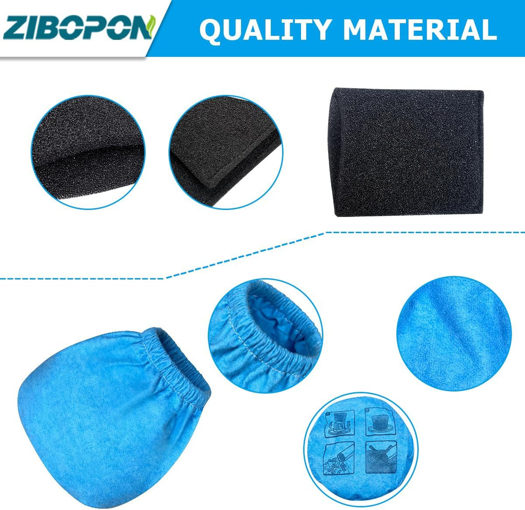 8 Pack VRC2 Cloth Filters & 2 Pcs VFF21 Foam Filter Kit Compatible with Vacmaster 1.5 to 3.2 Gallon Wet/Dry Vac, Fit for Armor All 2.5 Gallon Shop Vacuum: AA255, AA255W